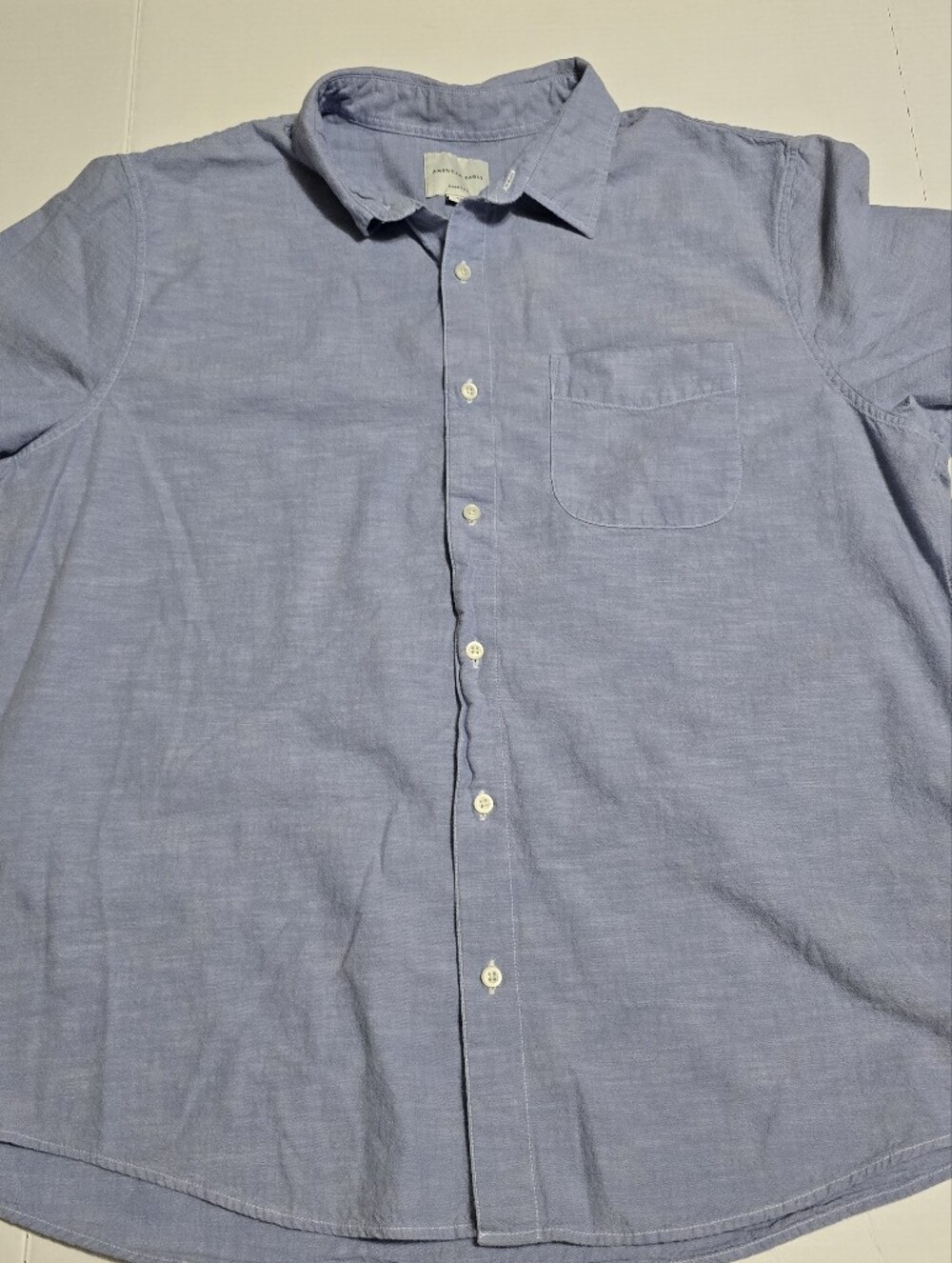 American Eagle Outfitters Light Blue Casual Button-Down Shirt Xxl